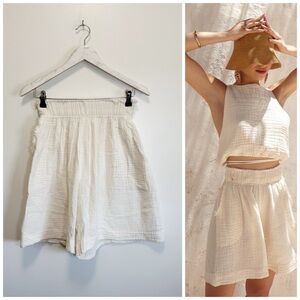 POKOLOCO IKIKIZ Design Crinkle Relaxed Shorts One Size Women’s Cream